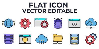 hosting set icon symbol template for graphic and web design collection logo vector illustration