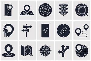 Map location and navigation set icon symbol template for graphic and web design collection logo vector illustration