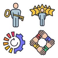 Business teamwork set icon symbol template for graphic and web design collection logo vector illustration