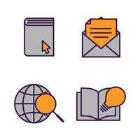 Online Education. e-learning set icon symbol template for graphic and web design collection logo vector illustration