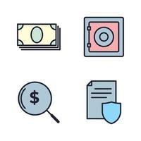 dinero, finanzas, pagos establecer plantilla de símbolo de icono para la ilustración de vector de logotipo de colección de diseño gráfico y web