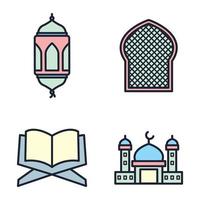 Popular Islamic. Ramadan Kareem elements set icon symbol template for graphic and web design collection logo vector illustration