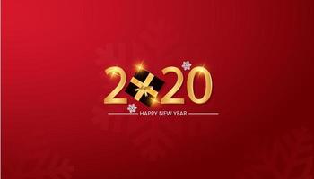 merry cristmas and happy new year 2020 elegant background with gold, snowflake vector illustrasion