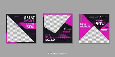 sosial media post template design vector