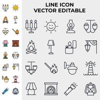 plantilla de símbolo de icono de conjunto de luces para ilustración de vector de logotipo de colección de diseño gráfico y web