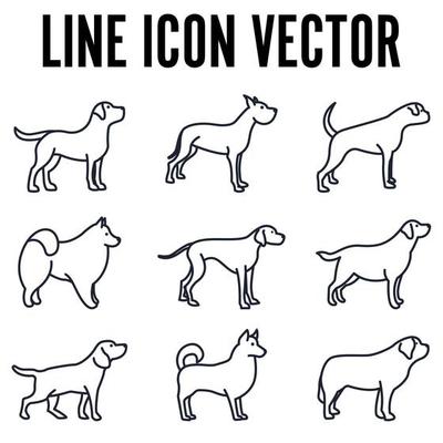 Dogs set icon symbol template for graphic and web design collection logo vector illustration