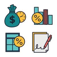 credit and loan set icon symbol template for graphic and web design collection logo vector illustration