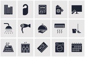 hotel set icon symbol template for graphic and web design collection logo vector illustration