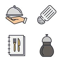 plantilla de símbolo de icono de conjunto de restaurante para ilustración de vector de logotipo de colección de diseño gráfico y web
