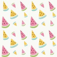 Seamless background with watermelon slices. Bright watercolor sketch of watermelon. Template background and wrapping paper, the backdrop of postcards and cards. vector