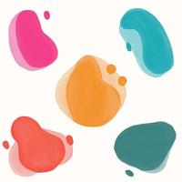 Set of colorful vector splash shaped watercolor liquid backgrounds for WEB and APP design. Isolated vector elements. Rounded digital shapes of water. Landing page design elements.