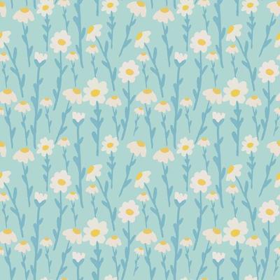 Beautiful summer background with daisies flowers. Floral seamless pattern. Vector illustration.