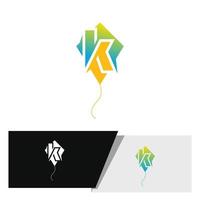 initial K letter for kite logo vector