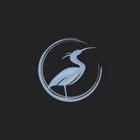 logotipo de cisne en círculo vector