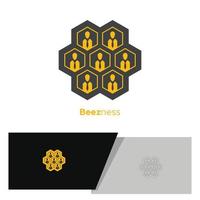 logotipo de empresarios en colmena de abejas vector