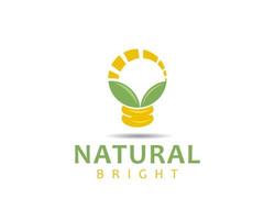 Bulb and Nature Bright Logo. Logo Design Inspiration vector