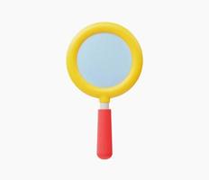 3d realistic magnifying glass vector illustration.