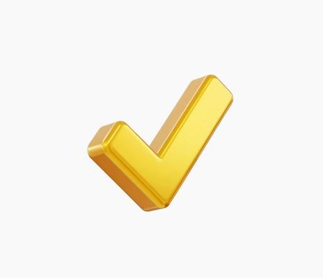 3D Realistic check mark button vector illustration