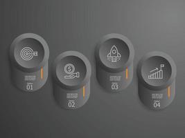 abstract horizontal timeline infographics element presentation vector