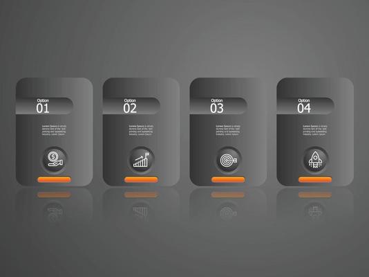 abstract horizontal timeline infographics element