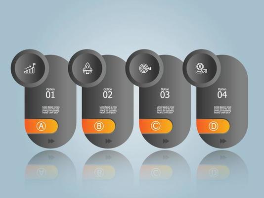 abstract horizontal timeline infographics element
