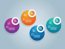 abstract horizontal circle infographics element presentation vector