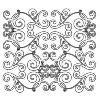 Vector damask vintage baroque scroll ornament swirl. Victorian monogram heraldic shield swirl. Retro floral leaf pattern border foliage antique  acanthus calligraphy engraved tattoo.Tile decor element