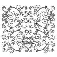 Remolino de ornamento de pergamino barroco vintage de damasco vectorial. remolino del escudo heráldico del monograma victoriano. retro floral hoja patrón borde follaje antiguo acanto caligrafía grabado tatuaje azulejo elemento de decoración vector