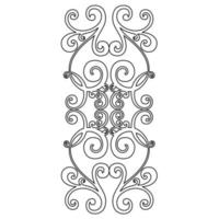 Vector damask vintage baroque scroll ornament swirl. Victorian monogram heraldic shield swirl. Retro floral leaf pattern border foliage antique  acanthus calligraphy engraved tattoo.Tile decor element