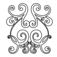 Vector damask vintage baroque scroll ornament swirl. Victorian monogram heraldic shield swirl. Retro floral leaf pattern border foliage antique  acanthus calligraphy engraved tattoo.Tile decor element