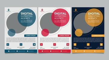 diseño de flyer de agencia de marketing digital vector