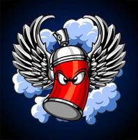 winged spray paint can vector... vector