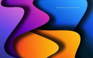 Abstract overlap layer wave shape colorful background vector