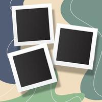 Photo frame template with abstract background vector