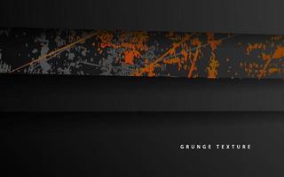 Abstract black and orange grunge texture background vector