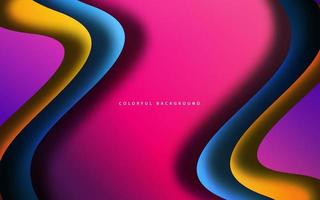 Abstract overlap layer wave shape colorful background vector