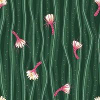 Seamless pattern of princess of the night or queen of the night, cactus variety vector