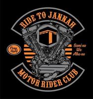 kaaba patch and v twin engine... vector