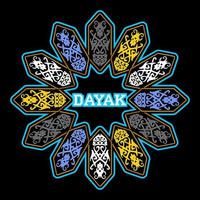 twelve colorful Dayak shields... vector