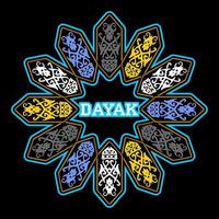 twelve colorful Dayak shields... vector