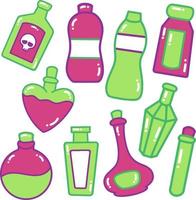 ilustración de doodle de botella de veneno vector