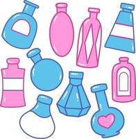 Cosmetic Bottle Doodle Illustration vector