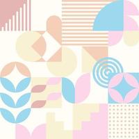 geometric pattern with simple shapes and pastel colors. Abstract pattern design in scandinavian style for web banner, business presentation, brand pack, fabric print, wallpaper vector