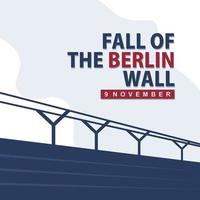 Fall of the Berlin Wall day. International celebration day vector template. Festival worldwide illustration. Fit for banner, cover, background, backdrop, poster. Vector Eps 10.