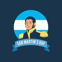 San Martin day. Holiday worldwide illustration template. Celebration events of festival around the world. Fit for cover, magazine, poster, apparel, merchandise, banner, flyer. Vector eps 10.