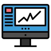 vector de icono de dispositivos electrónicos domésticos, computadora de escritorio