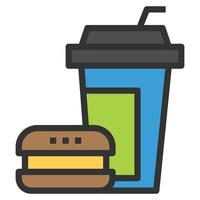 icono de comida rápida símbolo vectorial diseño simple para usar en gráficos infografías de logotipos de informes web vector