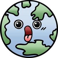 gradient shaded cartoon planet earth vector