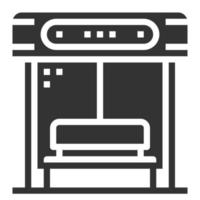 parada de autobús, icono, vector, símbolo, simple, diseño, para, uso, en, gráficos, web, informe, logotipo, infografía vector