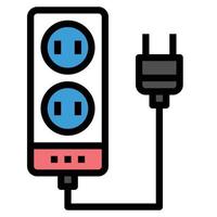 vector de icono de dispositivos electrónicos domésticos, regleta de alimentación